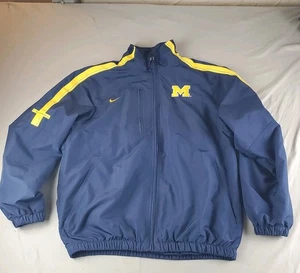 Michigan Wolverines Nike Windbreaker Full Zip Jacket Football Small Blue Vintage - Picture 1 of 19