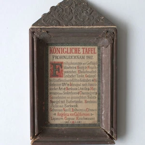 Menú Rey Baviera Feliz Navidad 1882 marco menú nobleza Múnich - Imagen 1 de 3