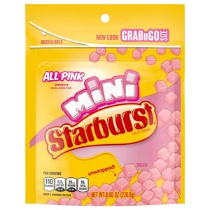 STARBURST Fruit Chews Candy - Minis All Pink, 8Oz (Pack of 8) - Delicious STARBU - Picture 1 of 6