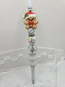 Handgefertigter individueller Perlenstift - Weihnachten/Winter Thema - Bild 1 von 4