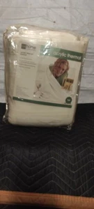 J C Penny Vintage Acryl Thermo. Full Size Decke Cool White But Looks Light - Bild 1 von 13