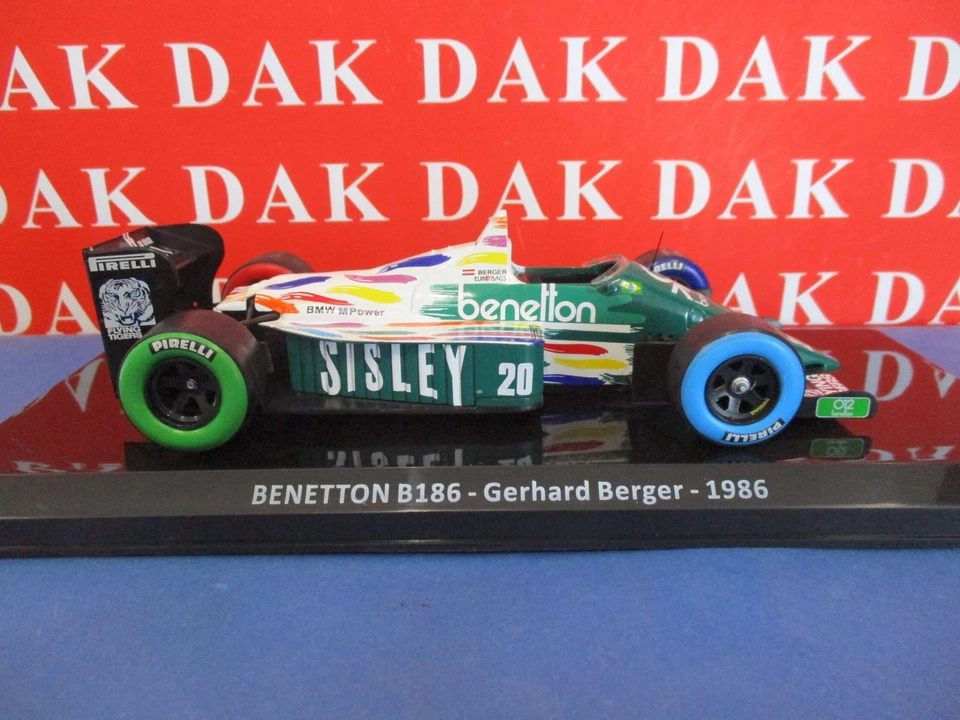 Die cast 1/24 Modellino Auto F1 Benetton B186 1986 G. Berger - Immagine 1 di 4