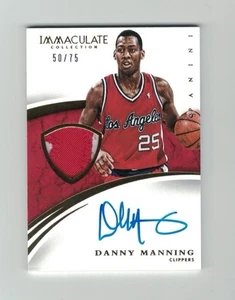 DANNY MANNING 2014-15 Panini Immaculate PATCH AUTO #50/75 GOLD GAME WORN - Picture 1 of 2