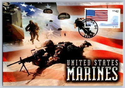 #4273 Flags of our Nation US Flag FDC Maxi Card United States Marines - Image 1 of 2