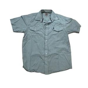 Cinch Plaid Button Down Shirt Checkered Western Short Sleeve Cowboy Green EUC - Picture 1 of 9