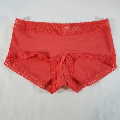 Victoria's Secret Niño Corto Pequeño Rojo Naranja Algodón Encaje Foto 1 de 4