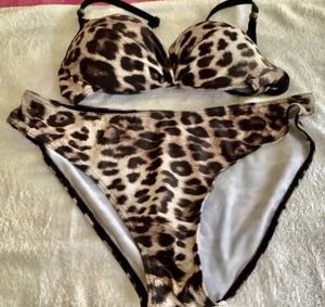 BIKINI SIZE 12 FROM TU. HALTER NECK.ANIMAL PRINT. EXCELLENT CONDITION. - Picture 1 of 4