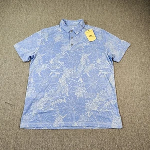 Polo TOMMY BAHAMA uomo M grande blu cielo floreale - Foto 1 di 9