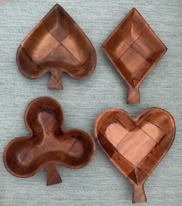 Juego de Cartas de Madera Tejida de Colección Snack Bowls Trajes Corazón Club Diamante Pala Poker - Imagen 1 de 3