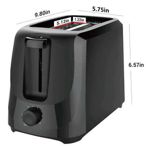 Mainstays 2-Slice Toaster with 6 Shade Settings and Removable Crumb Tray, Black - Picture 1 of 6