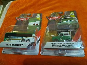 2 Disney Planes Cars Secretary of Interior & Trudy Trailway Bus 2014 Piston Peak - Picture 1 of 6