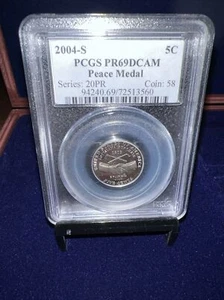 2004 S Peace Medal ~ Nickel PR69DCAM ~ PCGS ~ Graded Coin - Picture 1 of 13