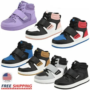 Kids Boys Girls High Top Sneaker Youth Fashion Basketball Shoes - Picture 1 of 50