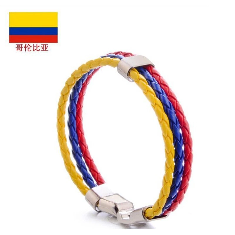 Columbia  Bracelet in Flag Colors, 20 inches with Metal Lock, Soccer, World Cup - Image 1 of 1