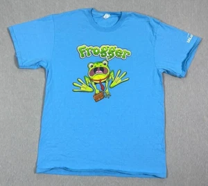 Frogger Iowa State Lottery Gambling Konami Graphic Blue T-Shirt Size L - Bild 1 von 8