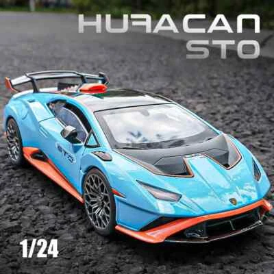 1:24 Lambos Huracán STO Aleación Modelo Coche Diecast Juguete Vehículo Sonido Luz Coleccionar Foto 1 de 4