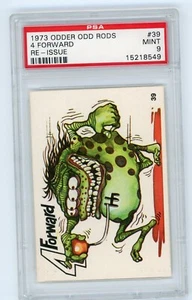1973 ODDER ODD RODS 4-FORWARD #39  RE-ISSUE STICKER  PSA 9 MINT - Picture 1 of 2
