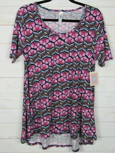 Lularoe Women's Perfect T Navy Blue, Pink & Brown Floral Top Size XS NWT - Picture 1 of 3
