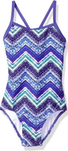 Kanu Girl's Purple Printed Sport Banded One Piece Swimsuit Size 12 Purple $33 - Picture 1 of 3