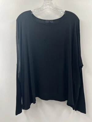 Hatch Maternity Women’s Black Lightweight Knit Dolman Relaxed Crop Pullover LG - Image 1 of 4