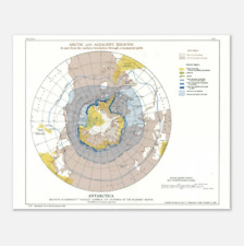 Vintage Map Reprint -- 1948 Declassified CIA Map of the Arctic and Antarctic