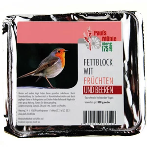 Fettblock mit Früchten und Beeren Vogelbuffet 12 x 300 g (= 3,6 kg) Paul's Mühle - Bild 1 von 1