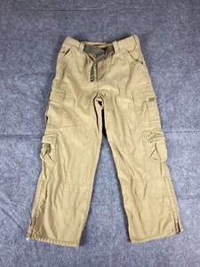 Abercrombie & Fitch Pants Boys Large Beige Cargo Wide Leg Paratrooper 28x25 - Picture 1 of 11