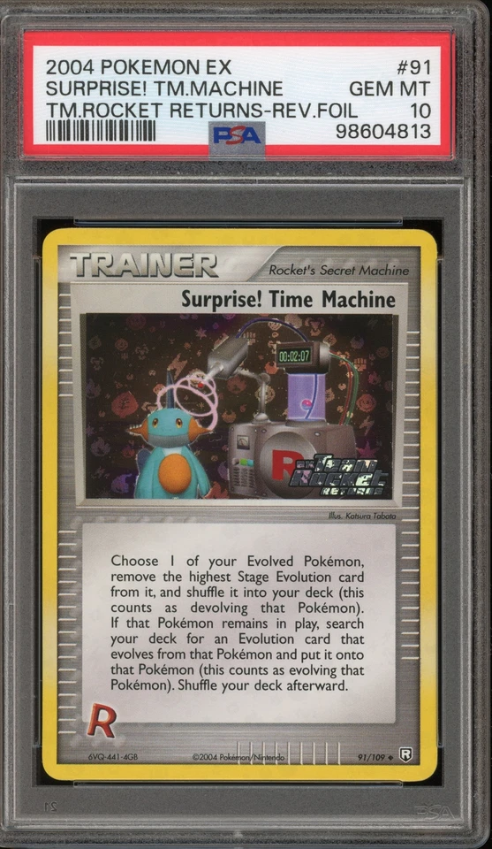 Pokemon Surprise! Time Machine EX Team Rocket Returns Reverse Holo #91 PSA 10 - Image 1 of 2