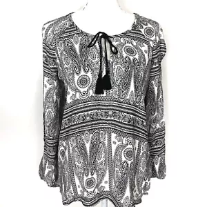 Daniel Rainn Boho-Bauertop Paisley-Druck schulterfrei Quaste 68 $ - Bild 1 von 6