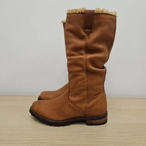 Ariat Waterproof Faux Fur Soft Leather Brown Country Mid Calf Fur Boots Uk 4.5 - Picture 1 of 10