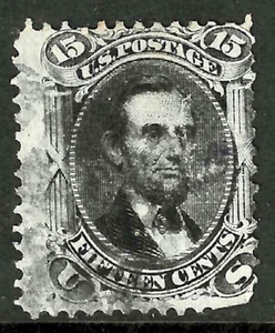 Sc #91 Grill 15 Cent Lincoln 1867-68 $575 US 93E44 - Picture 1 of 2