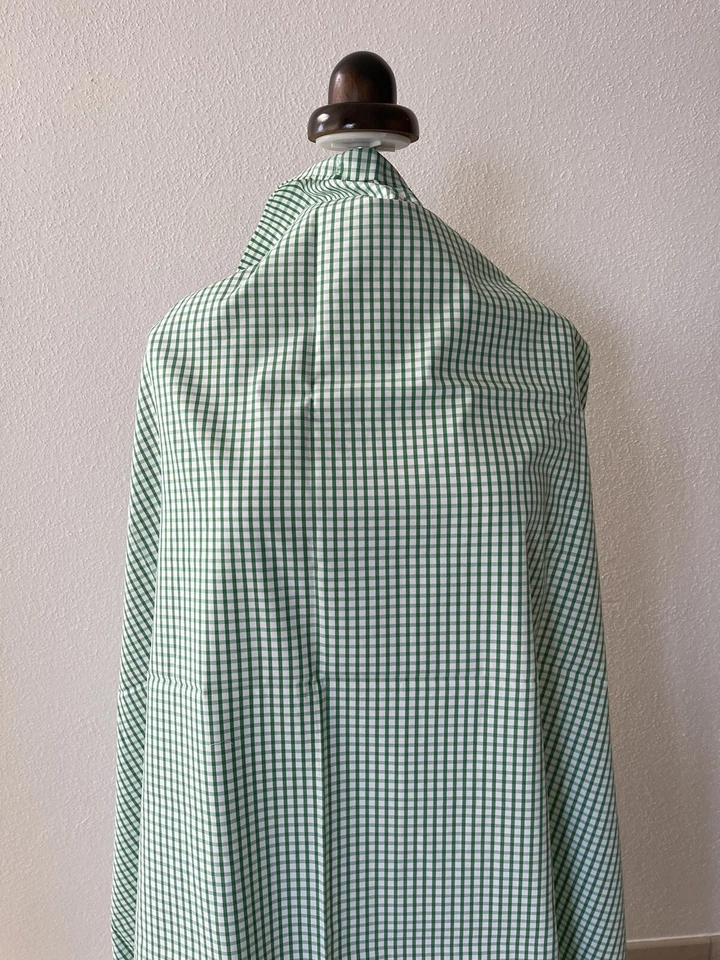 BOGNER Baumwolle 2,00 Mtr. x 1,55 Breite Karo Grün Weiß - Bild 1 von 3
