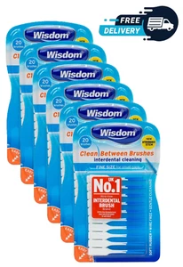 Wisdom Clean Between Interdental Brushes Fine Blue β Pack of 6 (120 Brushes) - Picture 1 of 5