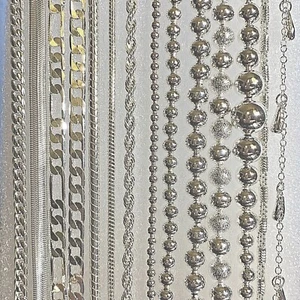 BRAND NEW IN BOXES 925 Silver Bracelets: Ball Chain Figaro Curb Rope Charm etc - Picture 1 of 33