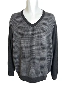 NWT Club Room Men's XL Estate Merino Wool V-Neck Sweater Ebony Heather NEW - Picture 1 of 5