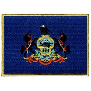 PENNSYLVANIA STAATSFLAGGE PATCH bestickt Bügelbild oder Aufnähen Applikation BESTE DETAILS - Bild 1 von 1