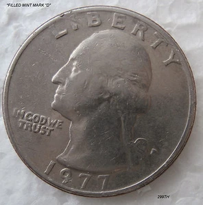 Marchio di zecca riempito "Errore" quarto D 1977 - Foto 1 di 4