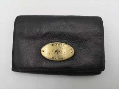 Mulberry Women's Black Leather Zip Compartment Wallet Purse Used Condition - Image 1 of 4