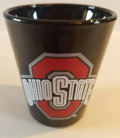 The Ohio State Buckeyes Black Ceramic Shot Glass EUC Great condition Cover