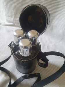 Grants Scotch Whiskey 3 Glass Travel Flasks In Leather Case Read Description - Picture 1 of 7