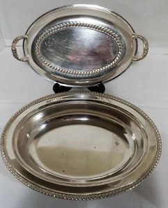 SHERIDAN SILVERPLATE OVAL COVERED CASSEROLE W/ HANDLED LID - Picture 1 of 6