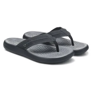 Crocs Flip-Flop Sandals Mens Size 8 Black Yukon Vista II LR LiteRide Grey 209332 - Picture 1 of 6