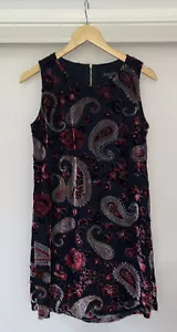 CAROLINE MORGAN Women’s Sleeveless Paisley Design Party Cocktail Dress Size 10 - Picture 1 of 9