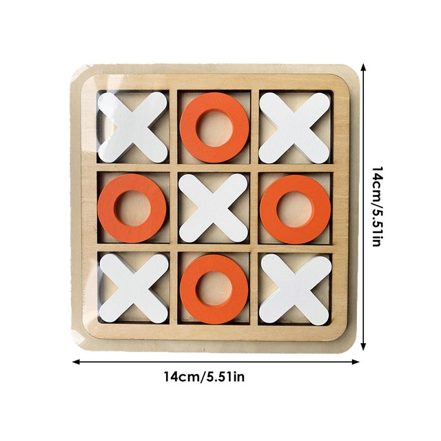 Wooden 3D Tic Tac Toe Stacking Game Challenging Table Game 4.5x3.5x5 Inch  GC