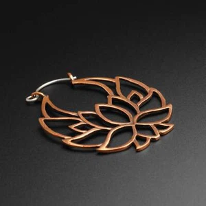 Flor de Loto Cobre & Plata Enchufe Aros Aro Calibre Oreja Expansores - Imagen 1 de 2
