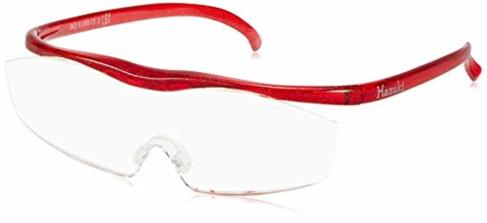 Hazuki Glasses Loupe Large 1.6 times Magnifier Clear Lens Ruby Color F/S wTrack#