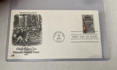 1984 Rare SMOKEY BEAR Only You Can Prevent Forest Fires- First day of issue - Image 1 of 2