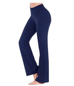 JUST LOVE Flared Legging Push Up Tummy Control Booty Lifting High Waisted Blue L - Picture 1 of 11