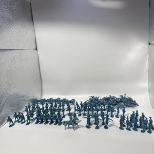 Vintage Blue Plastic Revolutionary War Figures Lot Made in Hong Kong 1"T 1970s - Picture 1 of 3