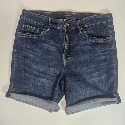 Tommy Hilfiger Jean Shorts Womens 14 Denim Cuffed Rolled Beachy Distressed Denim - Image 1 of 4